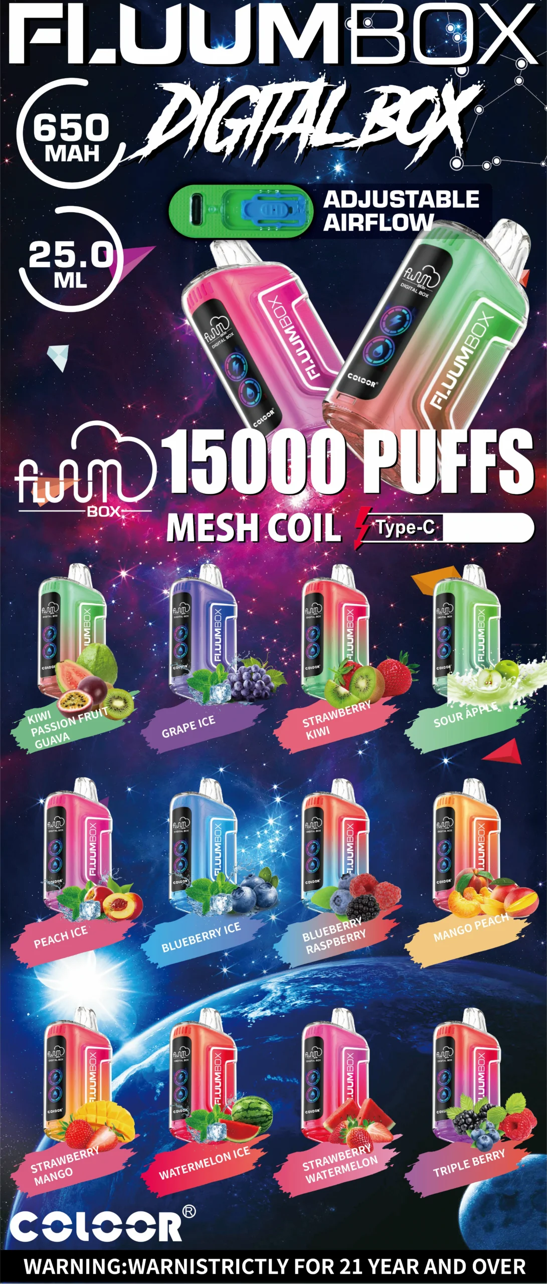 Bang Fluum Box Digital 15000 Puffs LED