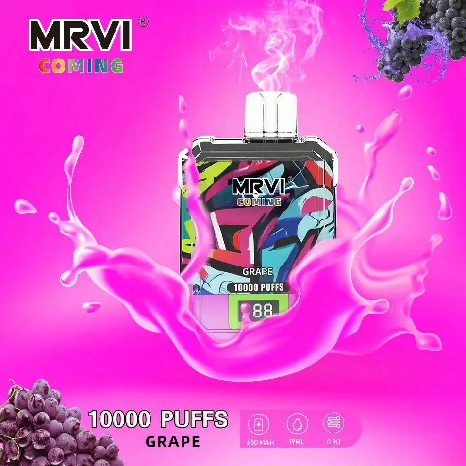 MRVI COMING 10000 PUFFS 19ml Mesh Coil 2 3 5 Låg Nikotin Original Grossist Engångs Vape Penna Med Skärm Display 12