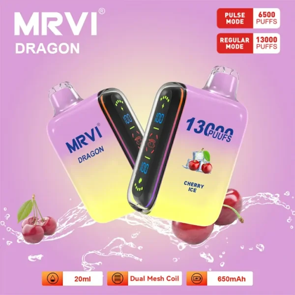 100 Original Mrvi Dragon 13000 Puffs Vaping 20ml E Liquid Dual Mesh Coil hulgimüük ühekordselt kasutatav Vape 8