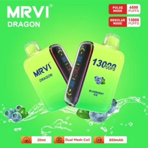 100 Original Mrvi Dragon 13000 Puffs Vaping 20ml E Liquid Dual Mesh Coil hulgimüük Ühekordne Vape 9