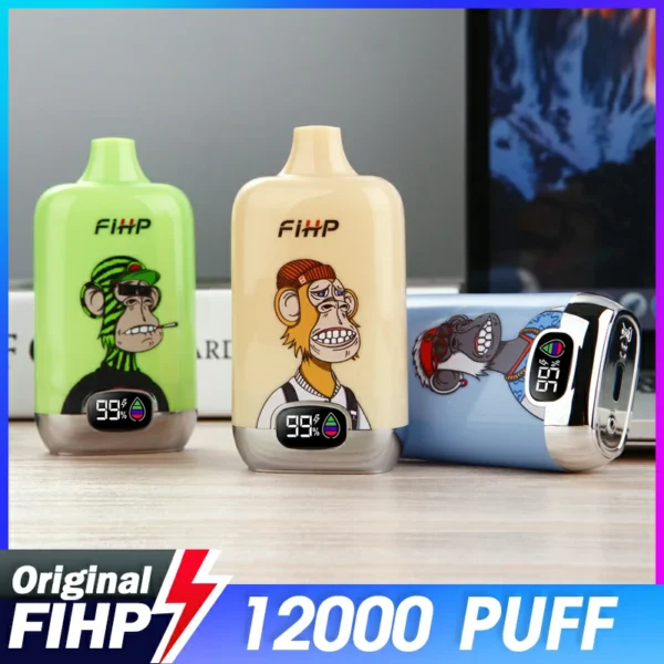 FIHP 12000 Puffs Vape Pen Pen za enkratno uporabo z mrežasto tuljavo 2 Nikotin 650mAh Baterija Veleprodaja Na voljo Nikotin 2 5 13