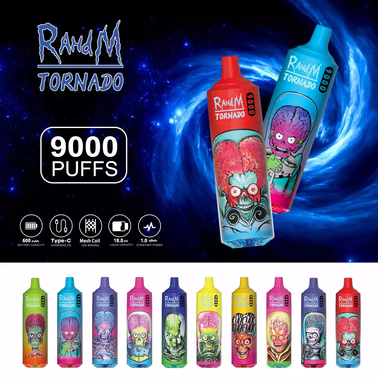 RAHDM TORNADO K16 9000 Puffs Vente en gros à la source Découvrez de nouvelles saveurs fraîches dans chaque bouffée