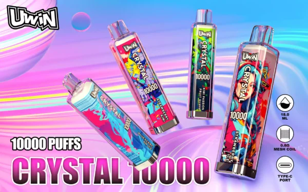 Uwin Crystal 10000 sbuffi ricaricabili 650mAh Vape monouso all'ingrosso Luci RGB Nicotina 0 2 3 5 15 Aromi Fabbrica all'ingrosso Acquista 4 in scala 1