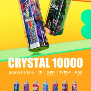 Uwin Crystal 10000 sbuffi ricaricabili 650mAh Vape usa e getta all'ingrosso Luci RGB Nicotina 0 2 3 5 15 Aromi Fabbrica all'ingrosso Acquista 8 in scala 1