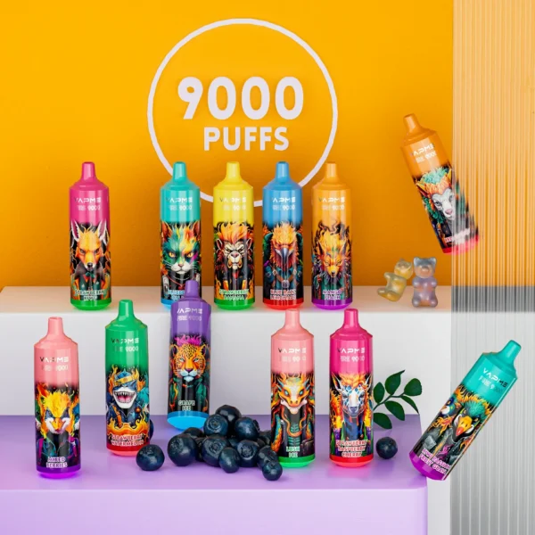 Vapme Fire 9000 Rookwolken 18 Smaken op voorraad met 650 mAh 18 ml Voorgevuld 0 2 3 5 Nicotine Groothandel Wegwerpvape-pen met RBG-licht 1