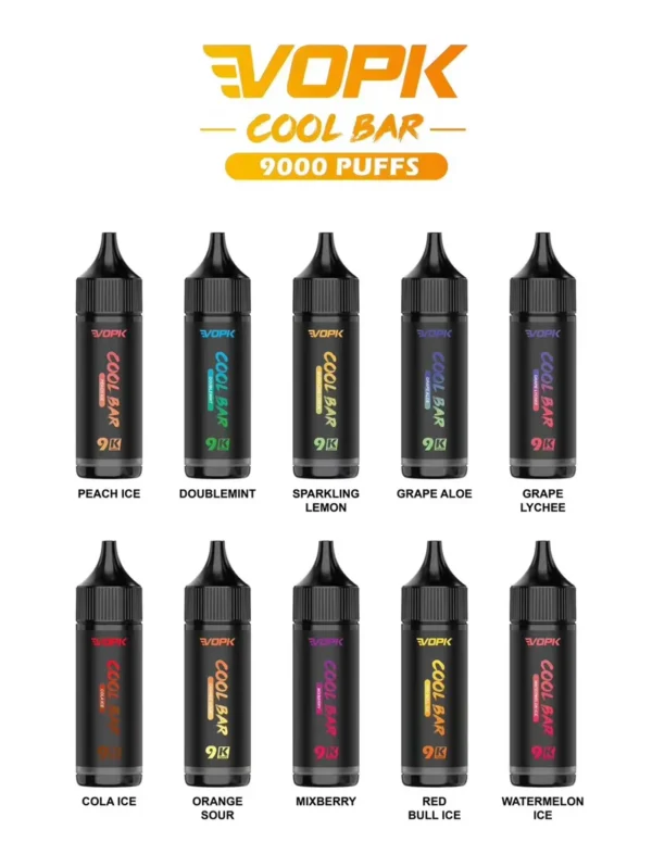 Vopk Cool Bar 9000 Puffs Disposable Vape Pen 15ml 600mAh Wholesale with Adjustable Airflow and Mesh Coil Original Factory 3