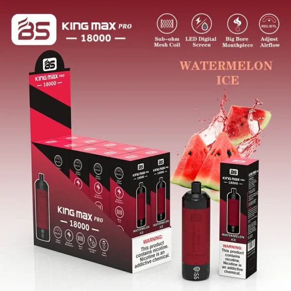 Vente en gros BREZE BS King Max Pro 18000 bouffées stylo vape jetable avec bobine de maille capacité de 24 ml et affichage LED Nicotine 0 1 2 20