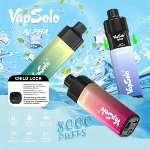 Wholesale Vapsolo Alpha 8000 Puffs Disposable Vape Pen with Mesh Coil and Adjustable Airflow LCD Display Bulk Buy from China Factory 2