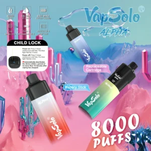 Wholesale Vapsolo Alpha 8000 Puffs Disposable Vape Pen with Mesh Coil and Adjustable Airflow LCD Display Bulk Buy from China Factory 5 scaled 1