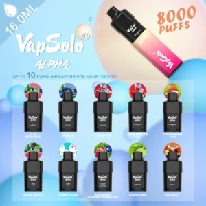 Wholesale Vapsolo Alpha 8000 Puffs Disposable Vape Pen with Mesh Coil and Adjustable Airflow LCD Display Bulk Buy from China Factory 8 scaled 1