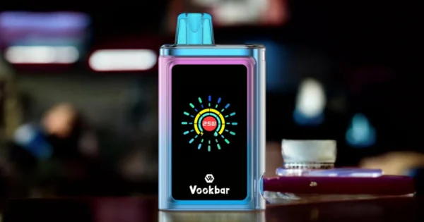 Veleprodajni Vookbar Cyber ​​Pro 30000 Puffs Vape Pen Pen za enkratno uporabo z dvojno mrežasto tuljavo, zaslonom na dotik, Bluetooth povezljivostjo in otroško ključavnico neposredno iz tovarne 11