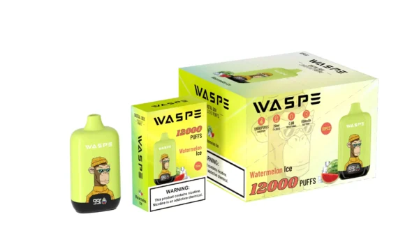 Comerț cu ridicata Waspe 12000 Puffs Cutie digitală Pen Vape de unică folosință cu afișaj LCD Capacitate 20 ml Bobină de plasă Niveluri multiple de nicotină 0 2 3 5 12