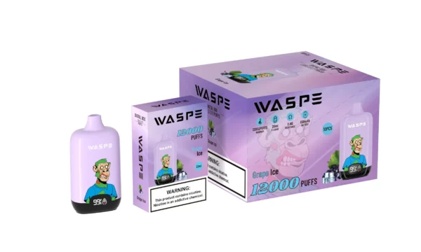 Comerț cu ridicata Waspe 12000 Puffs Cutie digitală Pen Vape de unică folosință cu afișaj LCD Capacitate 20 ml Bobină de plasă Niveluri multiple de nicotină 0 2 3 5 13