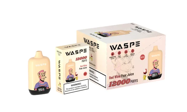 Comerț cu ridicata Waspe 12000 Puffs Cutie digitală Pen Vape de unică folosință cu afișaj LCD Capacitate de 20 ml Bobină de plasă Niveluri multiple de nicotină 0 2 3 5 2