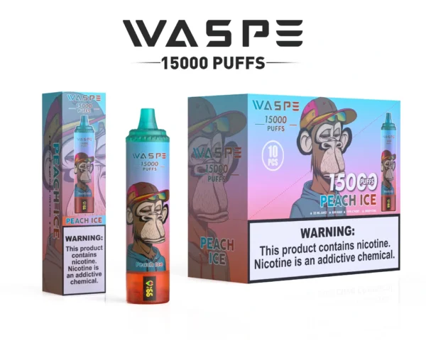 Comert cu ridicata Waspe 15000 Puffs Pen Vape de unică folosință cu 22 ml E-Lichid 850mAh baterie reîncărcabilă și afișaj LCD Disponibil în 0 2 3 5 Nivele de nicotină 12