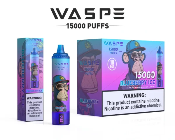 Comerț cu ridicata Waspe 15000 Puffs Pen Vape de unică folosință cu 22 ml E-Lichid 850mAh baterie reîncărcabilă și afișaj LCD Disponibil în 0 2 3 5 Nivele de nicotină 13