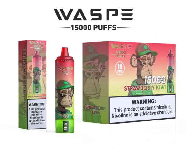 Comerț cu ridicata Waspe 15000 Puffs Pen Vape de unică folosință cu 22 ml E-Lichid 850mAh baterie reîncărcabilă și afișaj LCD Disponibil în 0 2 3 5 Nivele de nicotină 16