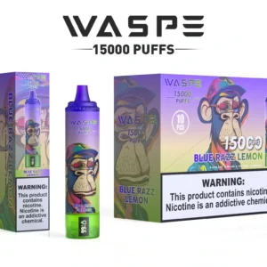 Comerț cu ridicata Waspe 15000 Puffs Pen Vape de unică folosință cu 22 ml E-Lichid 850mAh baterie reîncărcabilă și afișaj LCD Disponibil în 0 2 3 5 Nivele de nicotină 2