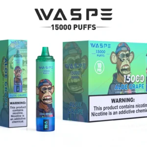 Comert cu ridicata Waspe 15000 Puffs Pen Vape de unică folosință cu 22 ml E-Lichid 850mAh baterie reîncărcabilă și afișaj LCD Disponibil în 0 2 3 5 Nivele de nicotină 4