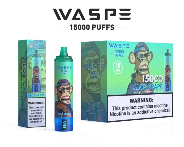 Comert cu ridicata Waspe 15000 Puffs Pen Vape de unică folosință cu 22 ml E-Lichid 850mAh baterie reîncărcabilă și afișaj LCD Disponibil în 0 2 3 5 Nivele de nicotină 4