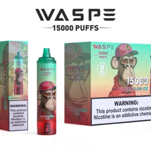 Comerț cu ridicata Waspe 15000 Puffs Pen Vape de unică folosință cu 22 ml E-Lichid 850mAh baterie reîncărcabilă și afișaj LCD Disponibil în 0 2 3 5 Nivele de nicotină 9