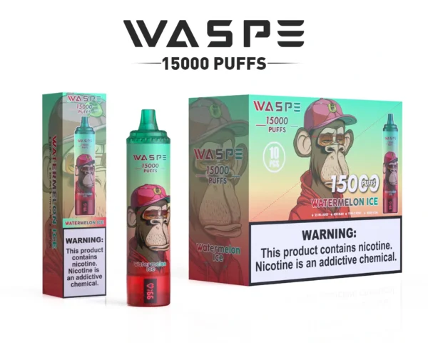 Comerț cu ridicata Waspe 15000 Puffs Pen Vape de unică folosință cu 22 ml E-Lichid 850mAh baterie reîncărcabilă și afișaj LCD Disponibil în 0 2 3 5 Nivele de nicotină 9