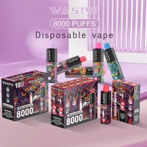 Hulgimüük Waspe 8000 Puffs ühekordse nikotiiniga Vape Pen pliiats 0 2 3 5 taset 16 ml mahutavus C-tüüpi laetav aku 2