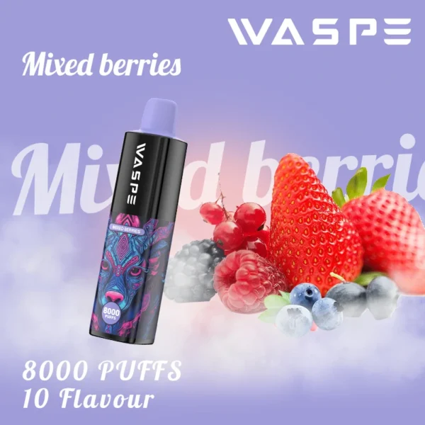 Hulgimüük Waspe 8000 Puffs ühekordse nikotiiniga Vape Pen pliiats 0 2 3 5 taset 16 ml mahutavus C-tüüpi laetav aku 9