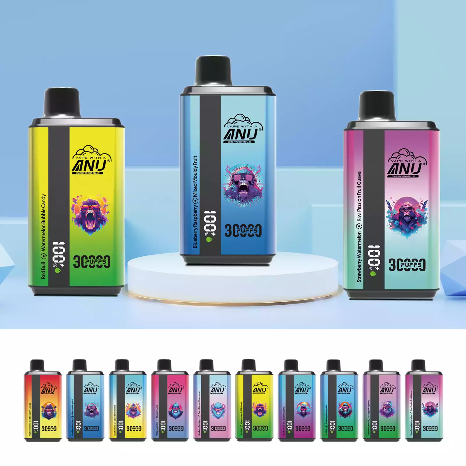 ANU Double Flavor 30000 Puffs Didmeninė prekyba Vapes Gaivus skonis ir ilgalaikis malonumas 6