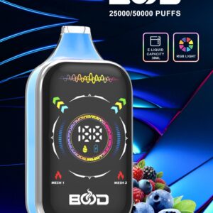 Uuenduslik tehnoloogia Bood Pulse Pro 50K hulgimüügi ühekordselt kasutatav vape 850mAh laetav aku 38ml E vedela võrgusilma mähis 0 2 5 Nicotine Direct tehase müük 12