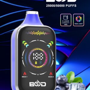 Uuenduslik tehnoloogia Bood Pulse Pro 50K hulgimüügi ühekordselt kasutatav vape 850mAh laetav aku 38ml E vedela võrgusilma mähis 0 2 5 Nicotine Direct tehase müük 14