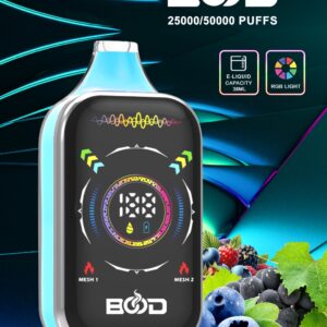 Uuenduslik tehnoloogia Bood Pulse Pro 50K hulgimüügi ühekordselt kasutatav vape 850mAh laetav aku 38ml E vedela võrgusilma mähis 0 2 5 Nicotine Direct tehase müük 18