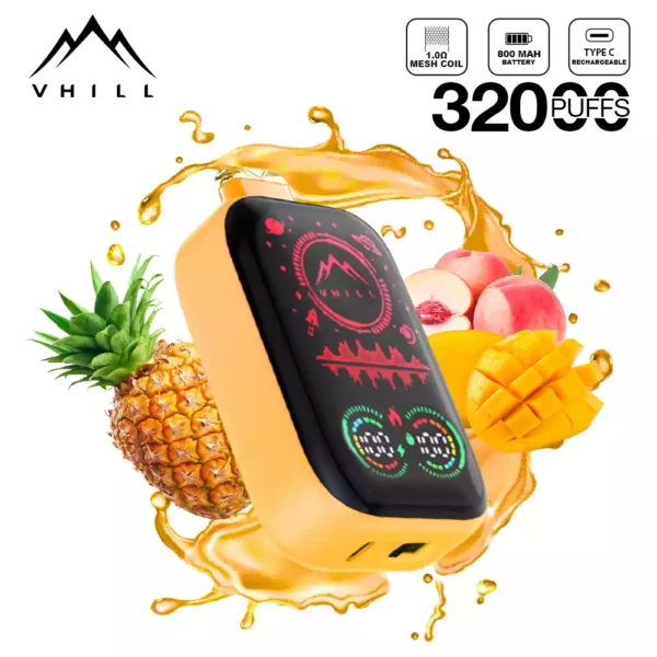 Latest Model Vhill FULL SCREEN 32000 Puffs with 5 Nicotine and 1.0 Ohm Mesh Coil–Wholesale Bulk Purchase Available 8