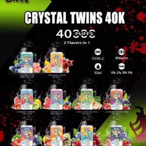 Premium Uwin Twins Crystal 40k Puffs Disposable Vape 30ml 850mAh Battery Large Capacity Wholesale Direct Supply From Manufacturer (1)