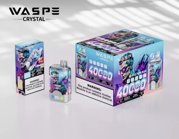 Trendiv herilane Crystal 40000 Puffs ühekordselt kasutatav vape 32ml E vedelik 850 mAh akuga 0 2 5 Nikotiin on saadaval hulgimüügiks kasutatav Vape Direct tehase ost 34