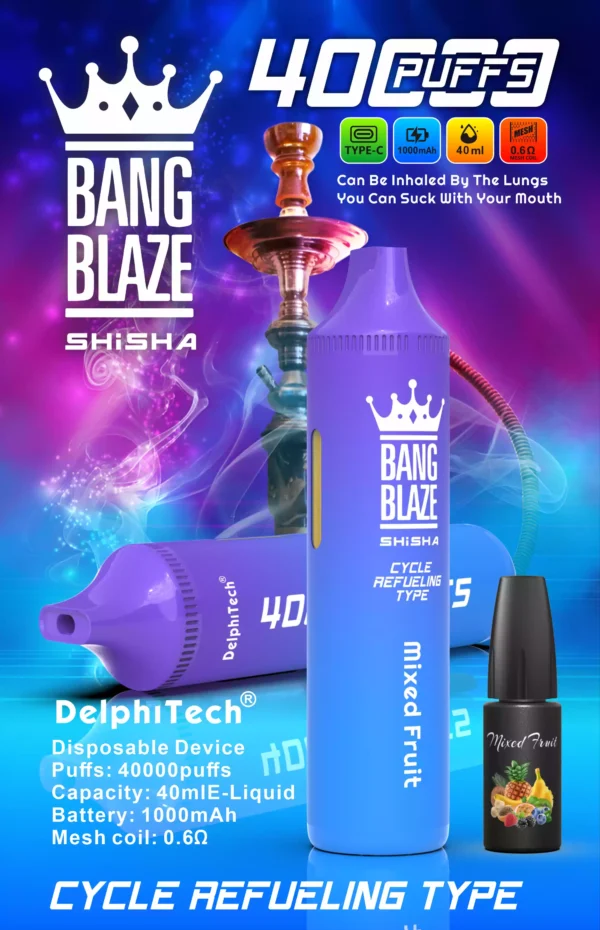 Exclusive Bang Blaze 40000 BK40 Disposable Vape 0% 2% 5% Nicotine 40ml E-liquid and Rechargeable Battery Wholesale Bulk Purchase (11)