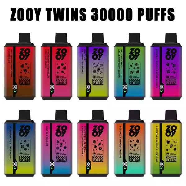 High Performance ZOOY Twins 30000 Puffs Disposable Vape With 650mAh Battery Dual Mesh Coil And Smart Display For Wholesale Bulk Orders (32)