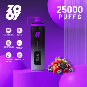 Latest Zooy Sisha 25000 Puffs Disposable Vape with 950mAh Battery 0.5 Mesh Coil Smart Display TYPE C Rechargeable for Bulk Orders 7