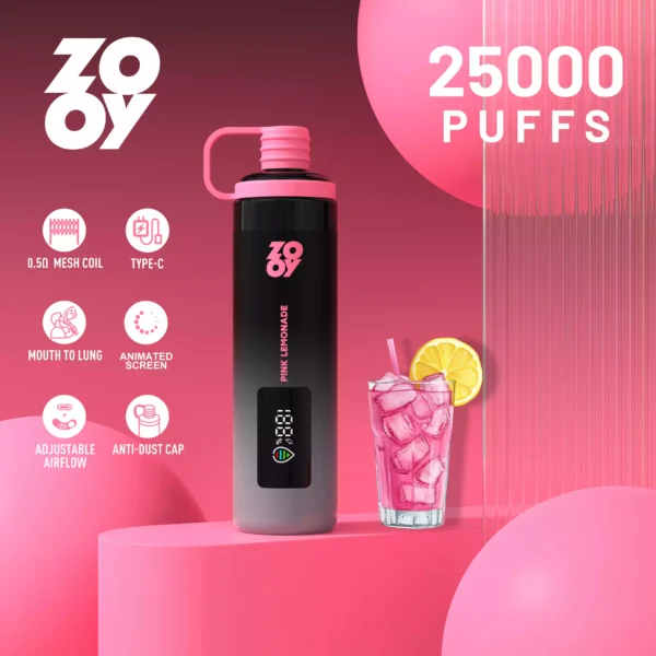 Latest Zooy Sisha 25000 Puffs Disposable Vape with 950mAh Battery 0.5 Mesh Coil Smart Display TYPE C Rechargeable for Bulk Orders 8 scaled