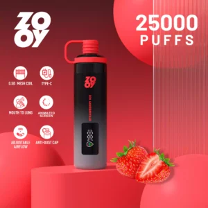 Latest Zooy Sisha 25000 Puffs Disposable Vape with 950mAh Battery 0.5 Mesh Coil Smart Display TYPE C Rechargeable for Bulk Orders 9