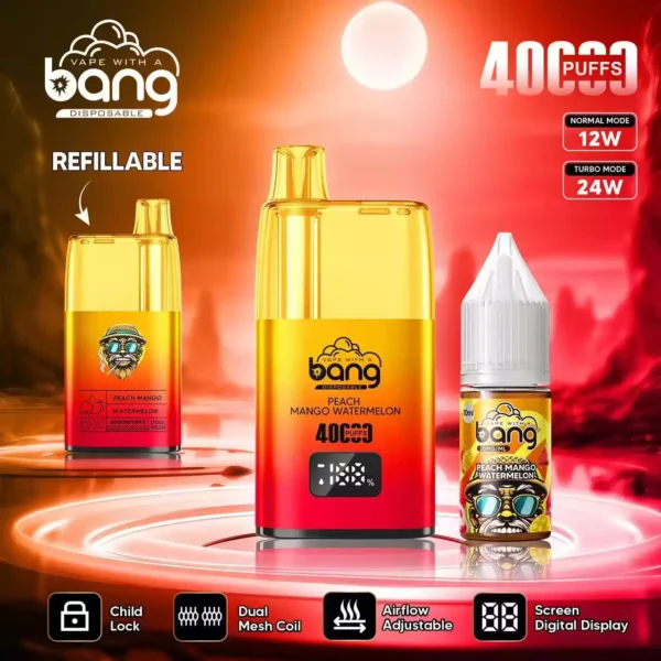 Wholesale BANG 40K B40S Disposable Vape 0% 2% 3% 5% Nicotine 650mAh Battery with Type C for Bulk Buying (13)